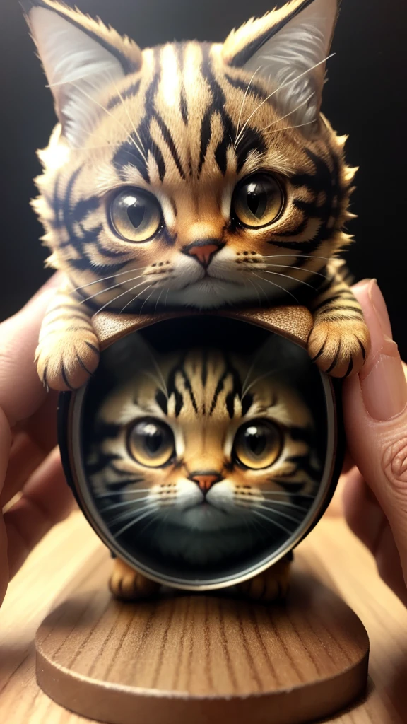 3dcreature cute tabby cat wearing gundam Mobile Armor) with detailed floral ornament, beak, 1boy, big eyes, chibi, Photorealistic, Hyperrealistic, Hyperdetailed, analog style, hip cocked, demure, low cut, black lace, detailed skin, matte skin, soft lighting, subsurface scattering, realistic, heavy shadow, masterpiece, best quality, ultra realistic, 8k, golden ratio, Intricate, High Detail, film photography, soft focus
