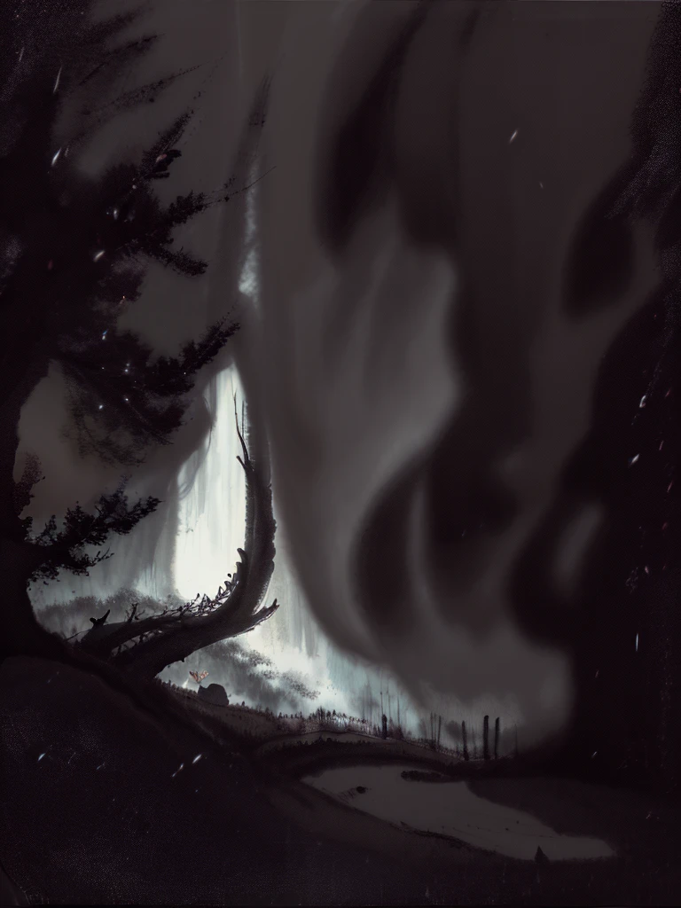 In the dark forest torii black
