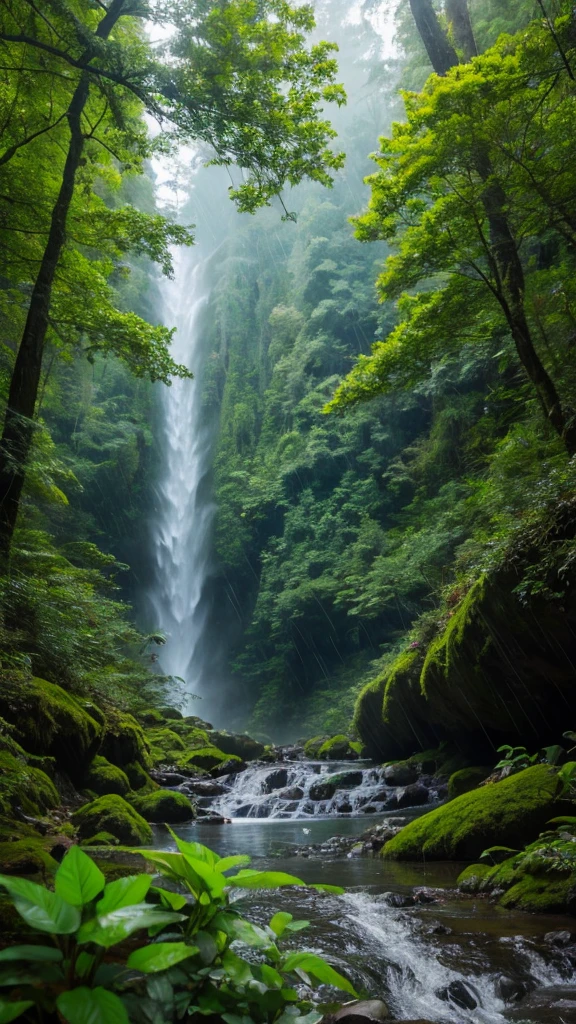 Rainy mountain forest