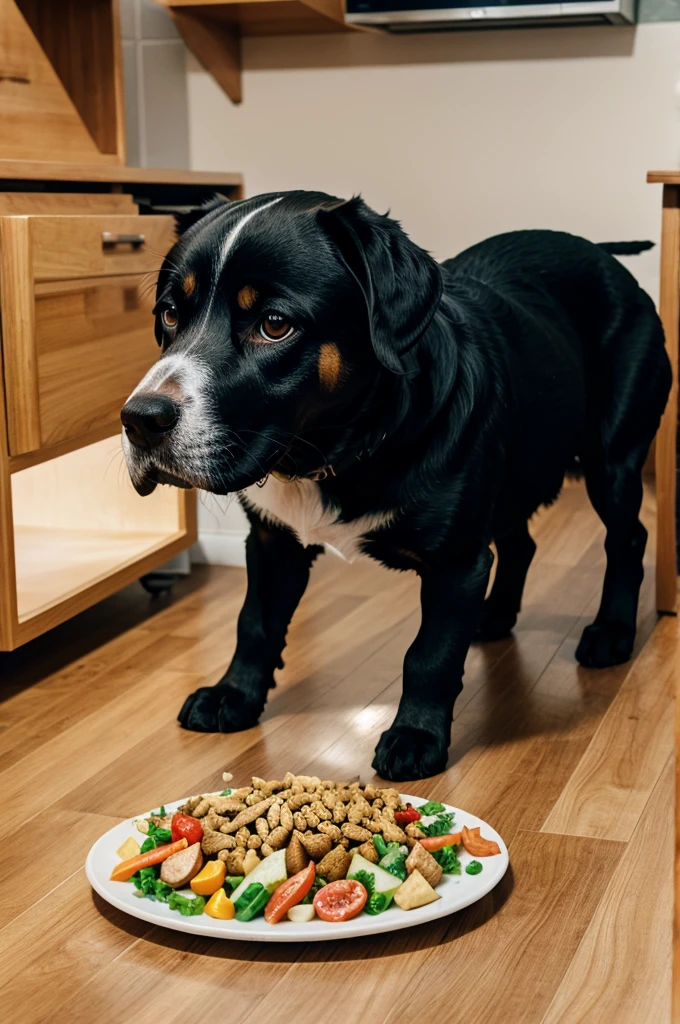 Dog eting food