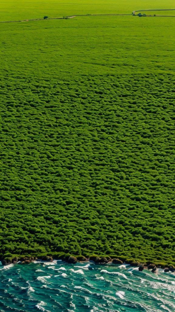 Blue sky and green earth