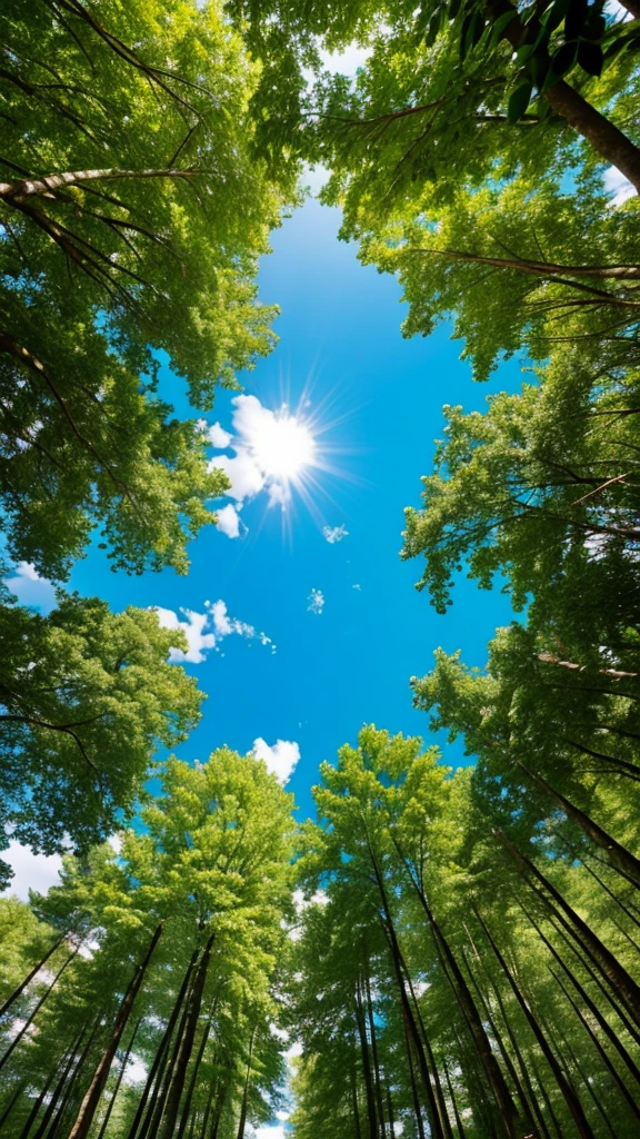 Blue sky and green earth