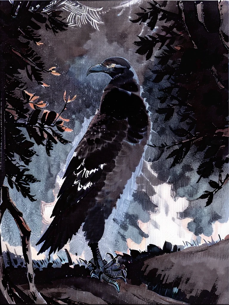 In the dark forest Crow