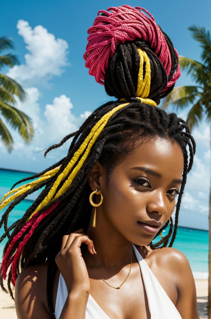 photograph of a Caribbean woman who is a K-pop star 
