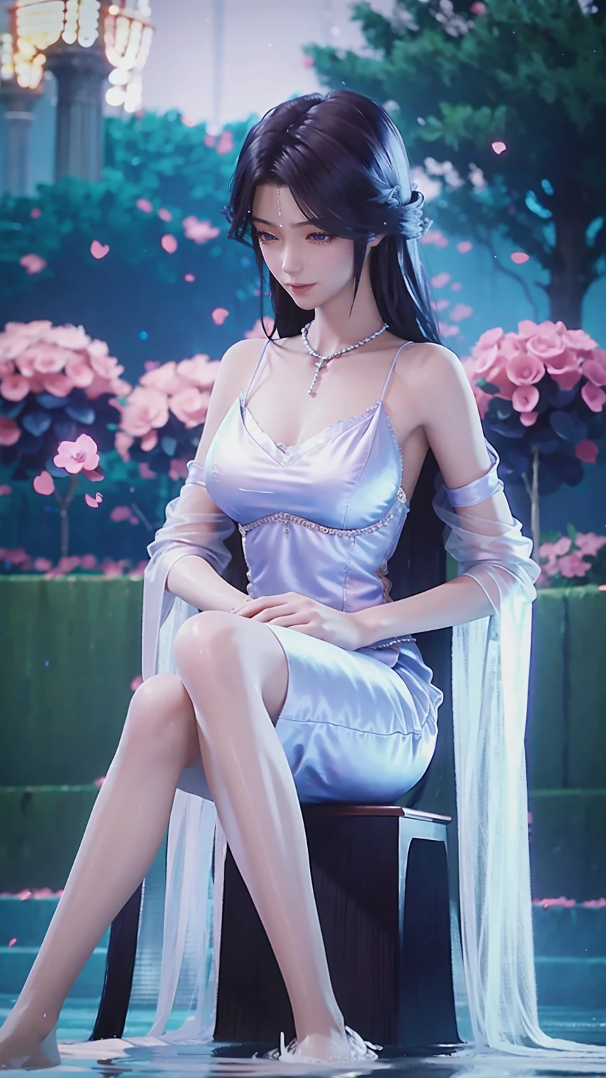 Arad woman in a dress sitting on a throne, cute anime waifu in a nice dress, trending on cgstation, 8K high quality detailed art, anime barbie in white, highly detailed exquisite fanart, Extremely detailed Artgerm, the anime girl is crouching, Flowing magic robe, Beautiful and attractive anime woman, WLOP 和 Sakimichan