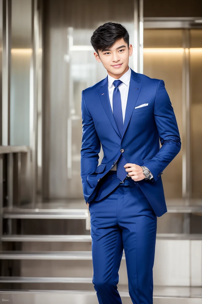 New employee, very handsome, 20 years old.、　（A really cool S-class guy in a suit.）、　เด็กชายJapanอายุ 20 ปี、　businessman、　Luxurious suit、　brown suit、　office、　Standing in a suitＳHandsome young man、　full body photo、　（ภาพถ่ายที่มีรายละเอียดhighของ CG Unity 8K）、　（มีรายละเอียดhighＳhandsome man in class）、　（Real photos）、　　（（คุณภาพhighสุด））、　very detailed、　（Masterpiece）、　คุณภาพของภาพที่highเป็นพิเศษ、　high、　viewer、　gentle man、　I'm beautiful.、　short hair、　Vivid photos、　Handsome like a model、　Handsome like an idol、　Luxury watches、　Cold Belt、　Japan