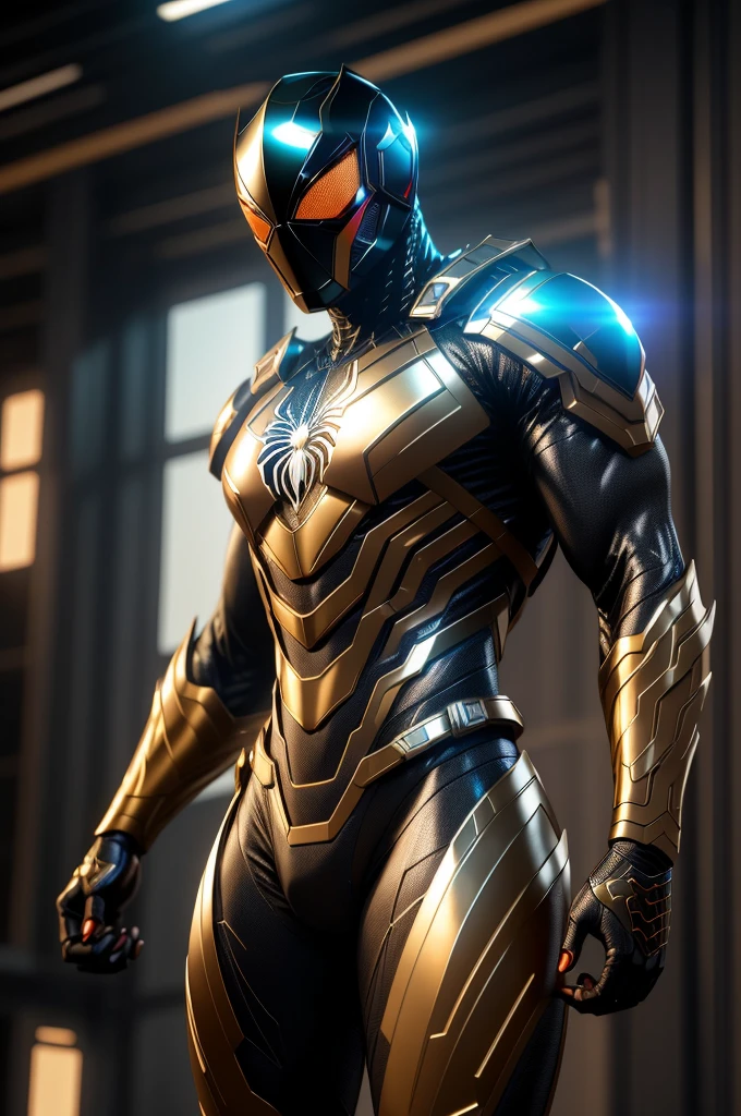 masterpiece, best quality, intricate details, highly detailed raw photography, photorealism, photorealistic, soft focus, volumetric lighting, volumetric shadows, cinematic light, large-scale, 8k-perfect-arnold
1boy, armspiderverse,  ((__color__ armored bodysuit)), glowing eyes, helmet, looking at viewer, male focus, spider web print, (__HaDeS/person/poses__) ((__subject-scifi__ background__)) 