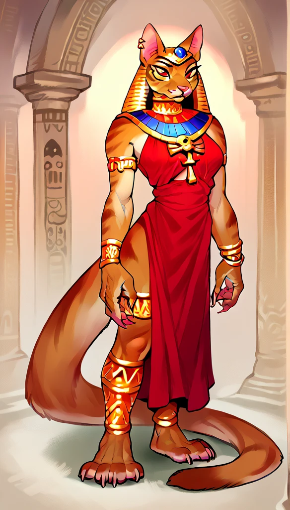 score_9, score_8_up, score_7_up, score_6_up, score_5_up, score_4_up, (thick lines:1.25), Egyptian-themed bedroom, Egypt,
anthro, (cat:1.2), goddess, female, onyx skin, red eyes, sharp claws, long nails, jewelry