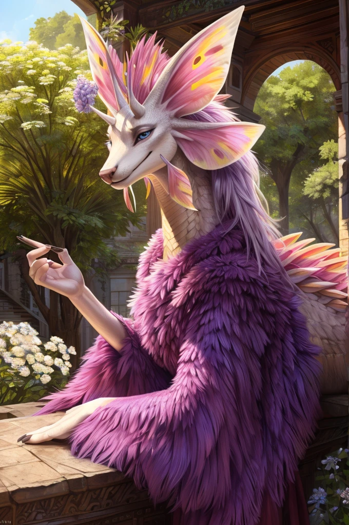 (uploaded on e621), safe_pos, ((solo)) (feral, ,Mizutsune), female, chest tuft, blue eyes, posing, sexy, anthro, ((masterpiece)), 4k, 2k, absurd res, detailed background, complex background, (intricate:0.9), (high detail:1.2), (sharp focus), shaded, (detailed lighting), (detailed skin), (half body shadow), (detailed fur), looking at viewer, flower, best quality, shaded, extreme detail, highly detailed, long hair, smile, ultra detailed, intricate, beautiful eyes, detailed face, good anatomy, Perfect eyes, tail up, asymmetric shot, ballroom setting, (elegant ball dress, high heels), clothed, clothing, front view, luxurious:1.3, (blue hydrangea:1.2), adorned bedsheets, adorned pillows, by ecmajor, by alphonse mucha, detailed snout, best quality, shaded, extreme detail, highly detailed, ultradetailed, intricate, top angle view, realistic, detailed background, hi res, realistic, photography \(artwork\), (by kenket), by ross tran, by michael & inessa garmash, by pino daeni, by isvoc, by kiguri, by alena aenami, by ruan jia, (by zenthetiger, by wolfy-nail), by Enki Bilal, by drmax, photorealism, looking pleasured, bright and rich colors, rendered by unreal engine, realistic, detailed background, hi res, realistic, photography \(artwork\), (by kenket), by ross tran, by michael & inessa garmash, by pino daeni, by isvoc, by kiguri, by alena aenami, by ruan jia, (by zenthetiger, by wolfy-nail), by Enki Bilal, by drmax, hioshiru), top view, looks at the camera, smile, looking pleasured,character portrait of a sexy,female,anthro,solo,hi res,soft shading,good anatomy,cinematic lighting, by woolrool,by enro_the_mutt,by repzzmonster,by snowskau:0.5,by lvlirror,by bebebebebe,by kakhao,buta99, detailed background,outdoors,blue eyes,athletic, 