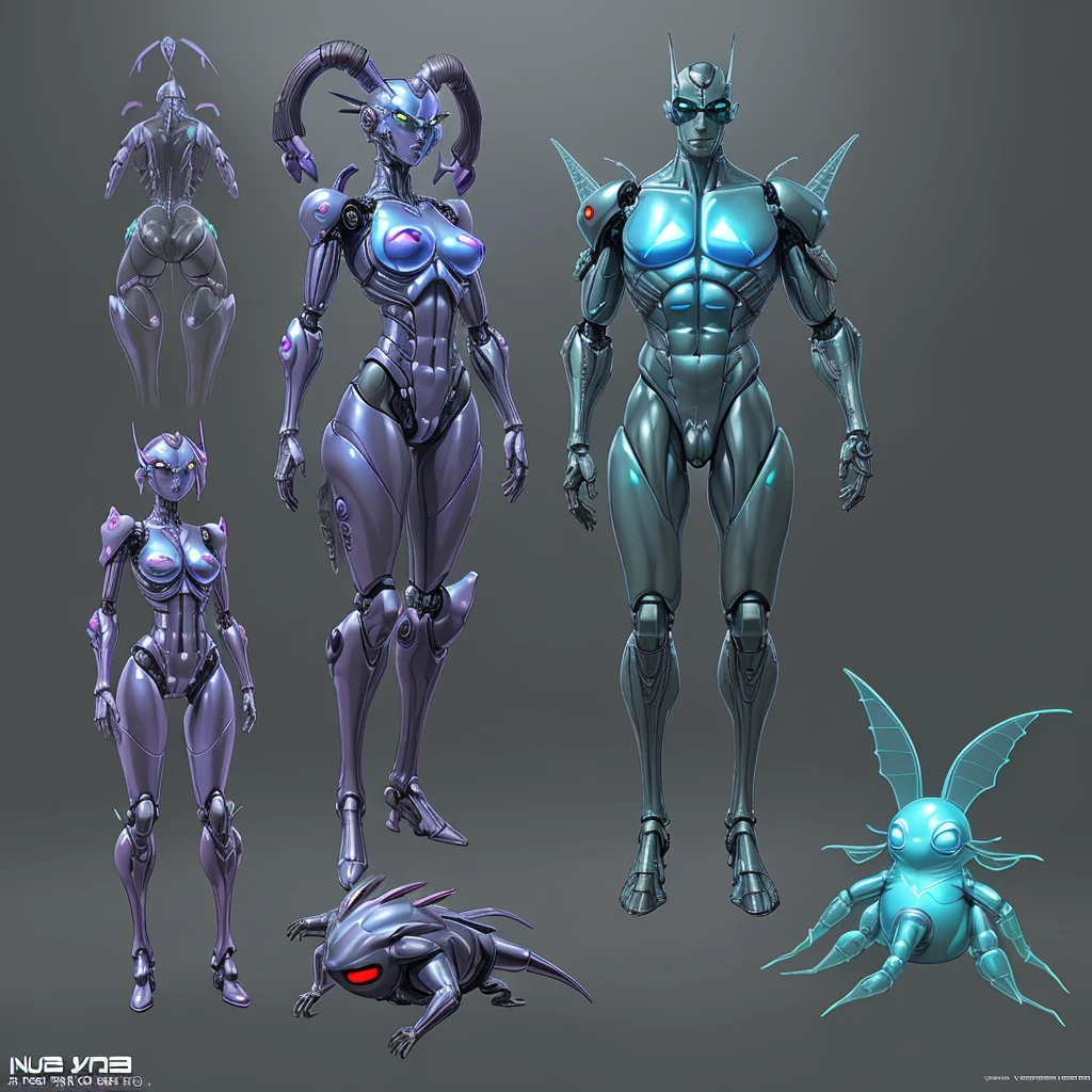 3D Rendering、Toy、Nudibranch、translucent、wack、Powered Suit、Bad guy cyborg、invader、Toxic Chemicals、Full body image、Digital Image。