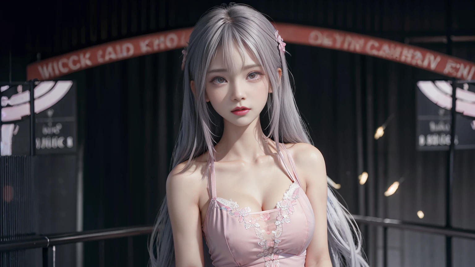 1 girl,《Beautiful eyes detailed description》《Beautiful and delicate face》《Wearing white》《Pink Eyes》《Cross Bangs》《Standing》《gray hair flying》》((((Pink Eyes)))),((((Pink Eyes)))),(((Beautiful fairy)))(《《Detailed description of the whole body》》),《《《Stunning Beauty》》》,Detailed description of the whole body,Detailed description of the whole body,Detailed description of the whole body,Detailed description of the whole body《《《《Explosion》》》》Wear black丝袜,Wear black,Wear black