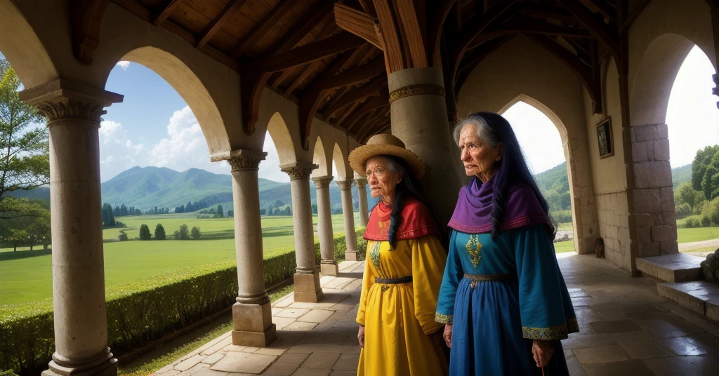Tree women living in castle