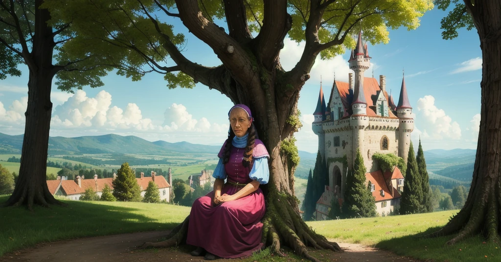 Tree women living in castle