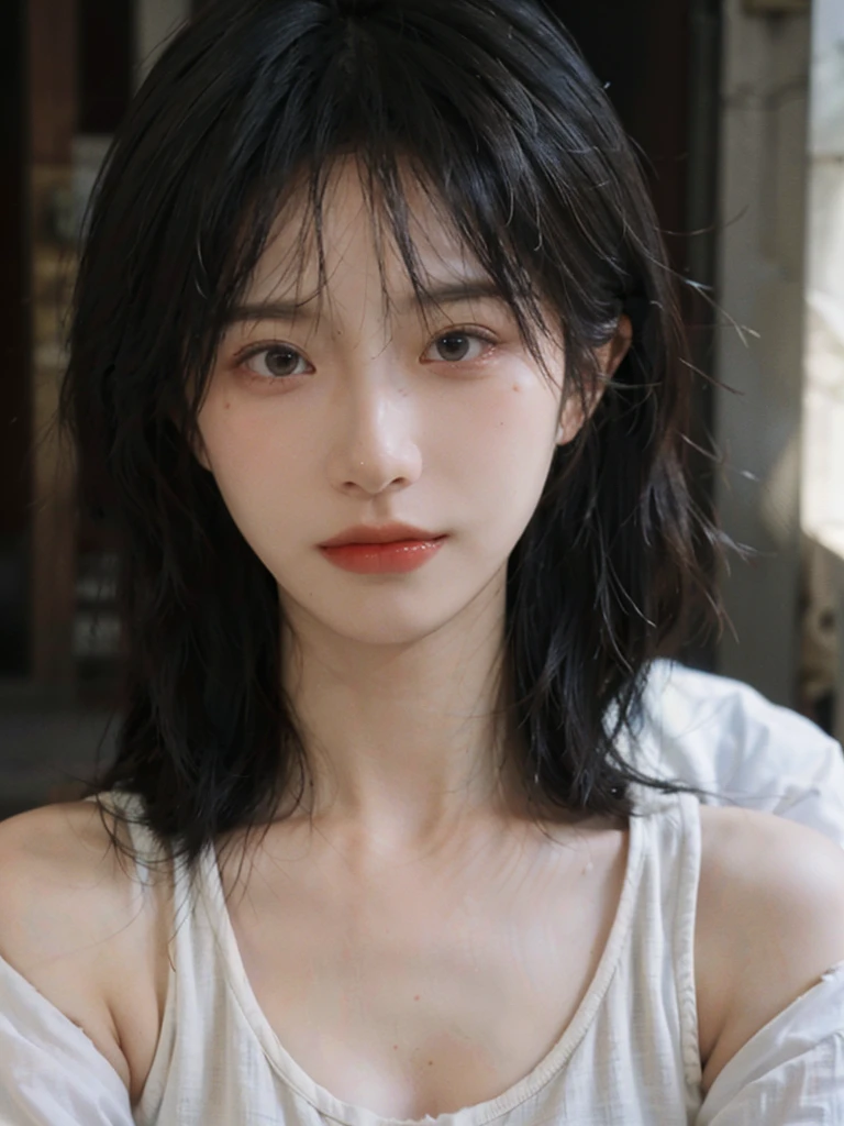 (Skin details:1.4), (smooth skin textures:1.3), Lipstick, background,海滩background, Direct vision, earrings, serene, calm, (Realistic and detailed eyes:1.2), Natural skin texture, Realistic facial details, Soft dramatic lighting, Vivid details, 35 mm film, outdoor, (Photo Practical:1.4), (hyper Practical:1.4), (Practical:1.3), (Smoother lighting:1.05), (Improve lighting quality:0.9), (Highest quality real skin textures:1.4), Exquisite eyes, Delicate face, Close-up of face, (Enhance the beauty of skin texture:1.1), Hair details, Vest,normal body ratio, short hair, Moles under the eyes, thinking, A faint smile,公园background,Portrait Photography, Depth of Field, Bokeh, Surrealism, Ray Tracing, (Portrait Photography:1.1), Surrealism, High Detail, Chiaroscuro, Ray Tracing, reflected light, Ultra HD, Ultra HD, masterpiece, Textured Skin, Super Detail, High Detail, high quality, best quality