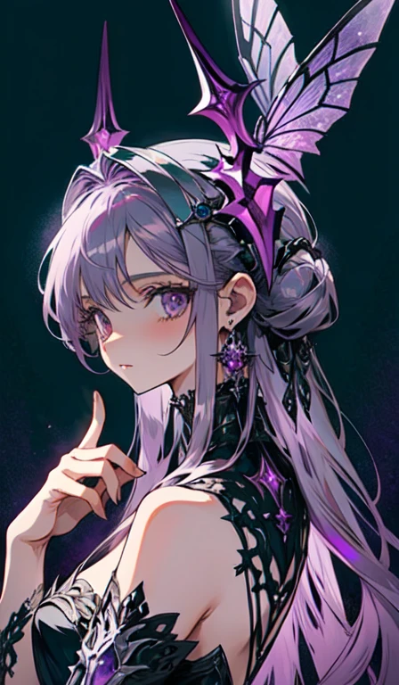 (((purple, silver, glimmer)), faerie), limited palette, contrast, phenomenal aesthetic, best quality, sumptuous artwork