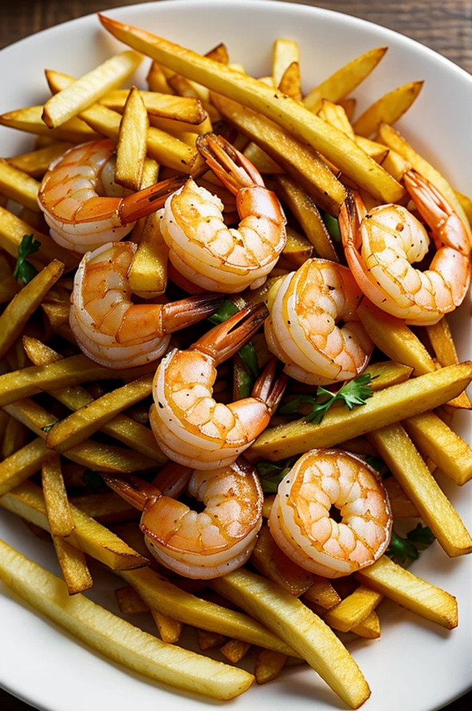 Shrimp with fries