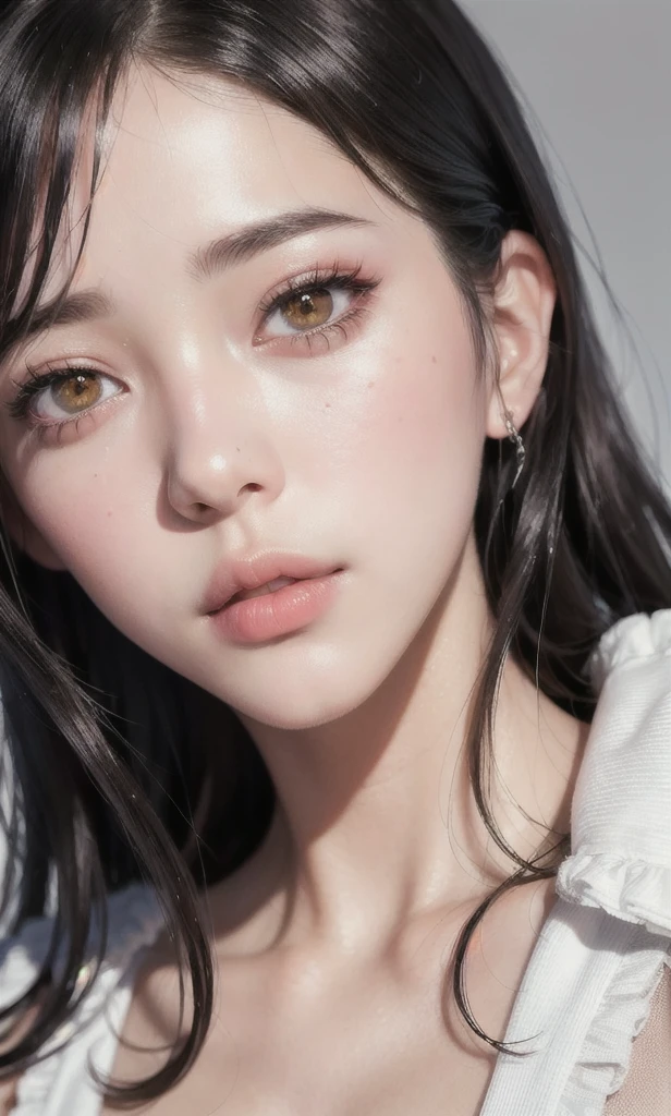 (8k, RAW photo, photorealistic:1.25) ,( lipgloss, eyelashes, gloss-face, glossy skin, best quality, ultra highres, depth of field, chromatic aberration, caustics, Broad lighting, natural shading,Kpop idol) looking at viewer with a serene and goddess-like happiness,