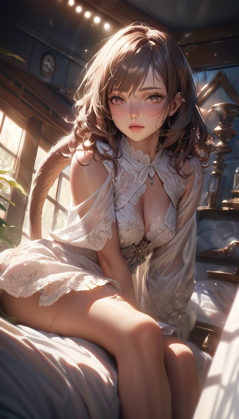 masterpiece, 最high quality, high quality, High resolution, high quality texture, high quality shadow, High Detail, Beautiful details, Detailed, Extremely detailed CG, Detailedテクスチャー, a Realistic representation of the face, Realistic, colorful , delicate, Cinematic Light, Side light, Lens flare, Ray Tracing,tailed beautiful delicate face, detailed beautiful delicate eyes,devil Pink Hair (Brown Skin) Milf medium breasts fishnet stockings revealing clothes erect nipples spread legs, legs up hold own thighs lying Being violated by tentacles (((tentacles sex))) (((orgasm))) (cum overflow) (Sweat) open mouth ((((cum on breasts)))) (((torn clothes)))