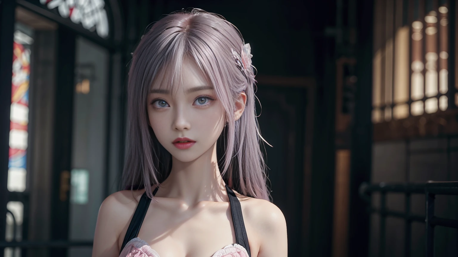 1 girl,《Beautiful eyes detailed description》《Beautiful and delicate face》《Wearing white》《Pink Eyes》《Cross Bangs》《Standing》《gray hair flying》》((((Pink Eyes)))),((((Pink Eyes)))),(((Beautiful fairy)))(《《Detailed description of the whole body》》),《《《Stunning Beauty》》》,Detailed description of the whole body,Detailed description of the whole body,Detailed description of the whole body,Detailed description of the whole body《《《《Explosion》》》》Wear black,Wear black,Wear black,Full body detailed description,Detailed description of upper and lower body,Pink crystal pupils