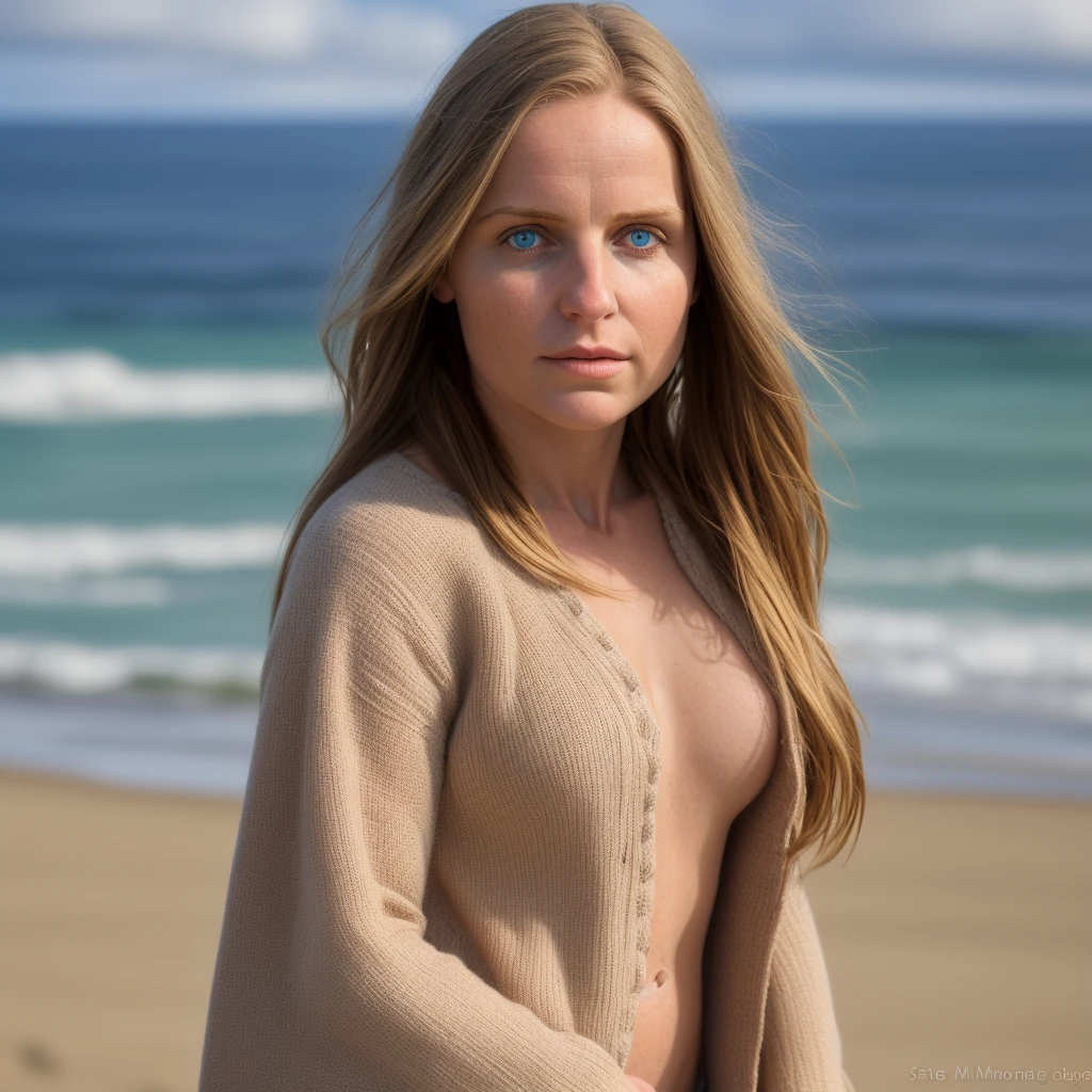 realistic photo, a realistic photo of 24 year old woman, beach, (1girl), (extremely detailed CG unity 8k wallpaper), photo of the most beautiful artwork in the world, professional majestic (photography by Steve McCurry), 8k uhd, dslr, soft lighting, high quality, film grain, Fujifilm XT3 sharp focus, High Detail, Sharp focus, dramatic, (looking at viewer:1.2), (detailed pupils:1.3), (natural light), she is a typcial icelandic woman, full body