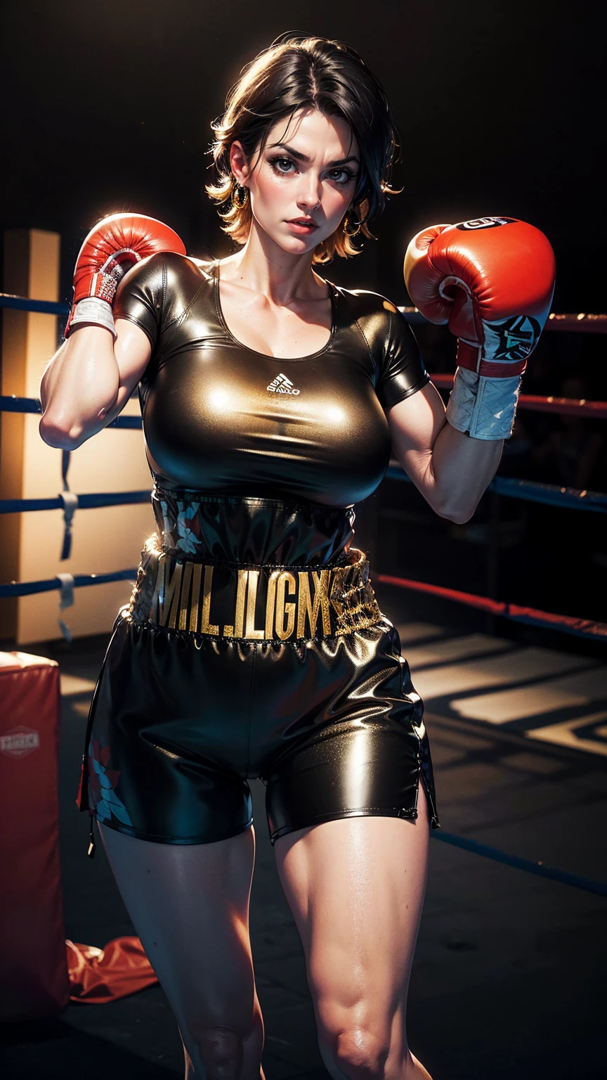 Boxer celebrating after a victory and winning the belt