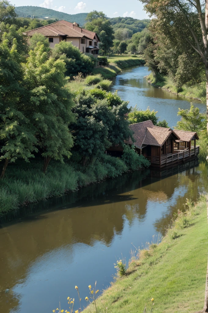 River and house