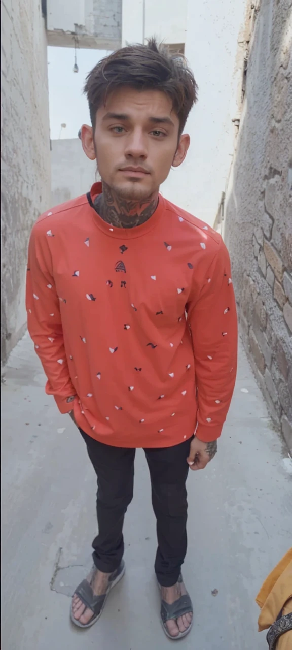 a really bad guy , wealthy , inshape , tatoo , long hair , realistic . Walking down a street with his dog