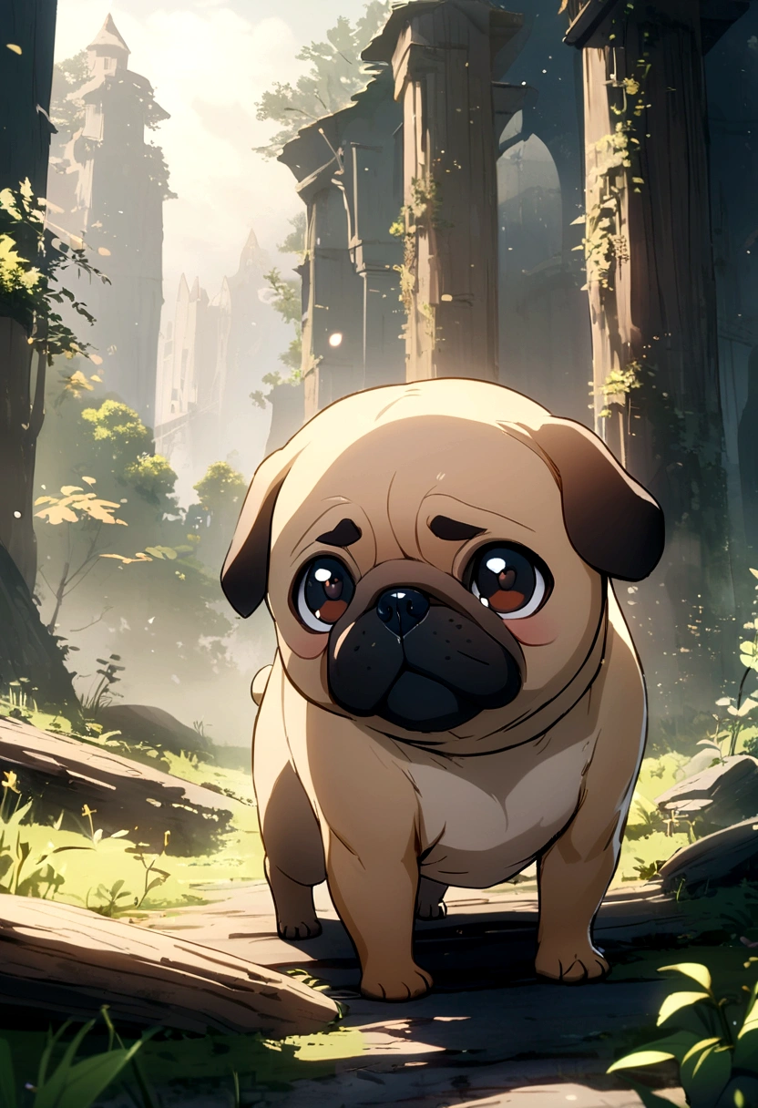 Average sized fawn pug