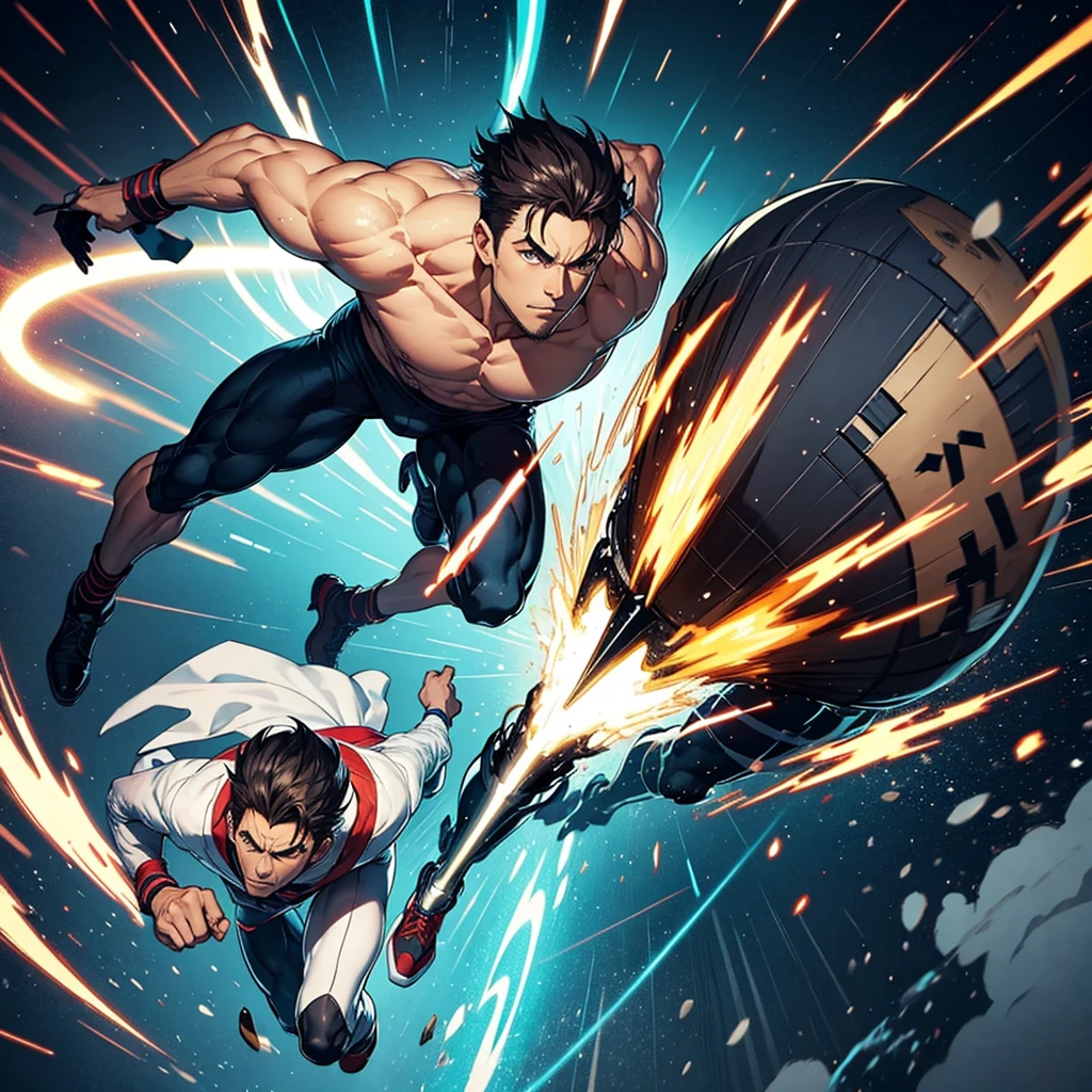 Create a man dodging at the speed of light