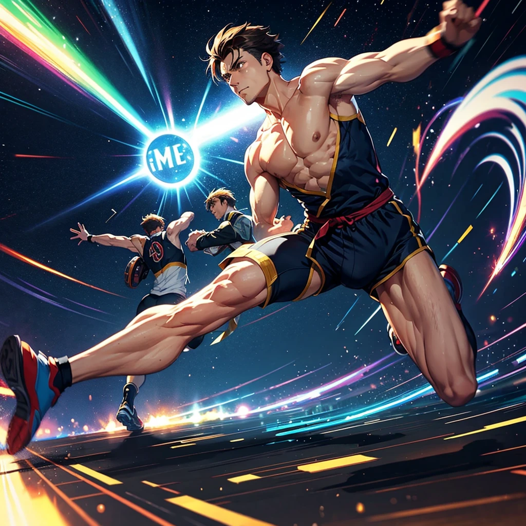 Create a man dodging at the speed of light