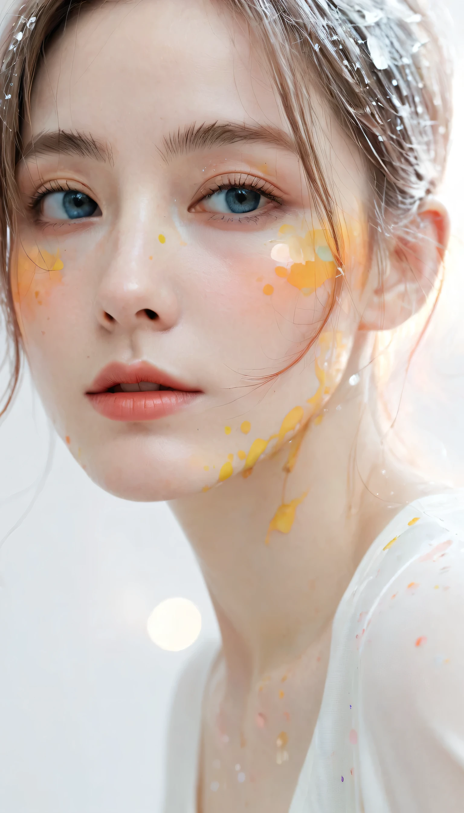 woman with agnes cecile, Luminous design, Soft colors, Ink Drops, Autumn Lights