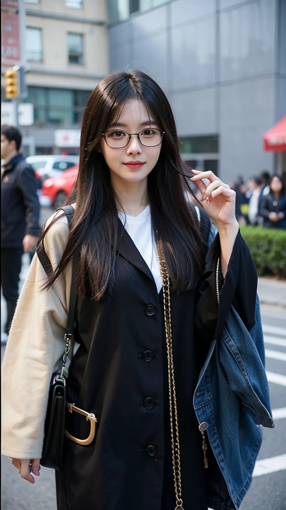 Woman wearing glasses holds a camera in front of a crowd, Chew Fang, happiness, Yun Ling, Wen Feiye, Catherine Lam, Xindong Chen, Pengzhen Zhang, Gen C, Lulu Chen, Kamwei Fong, Tomorrow, Tran., Gemma Chen, Meilingzhou, Si Han, Li Zixin, Ren Heng, louise zhang