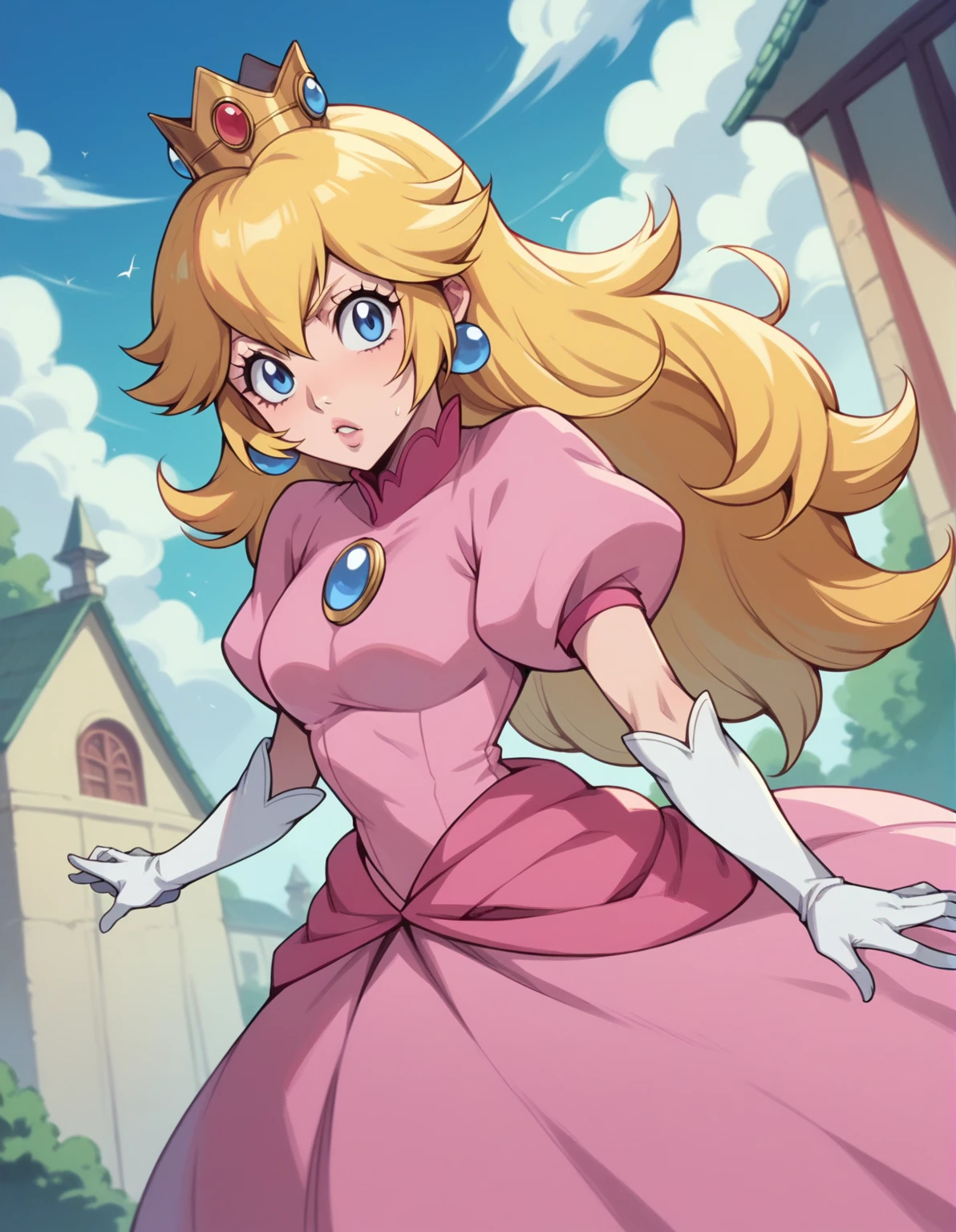 imagine princess peach dressed as a shinigami if she were a shinigami from the anime bleach