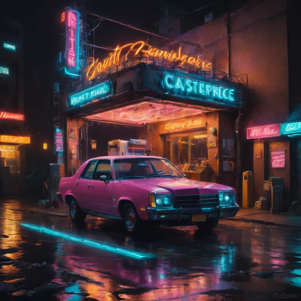 neon sign, Greg Rutkowski(Greg Rutkowski), best quality, masterpiece, very aesthetic, perfect composition, intricate details, very detailed.Urban