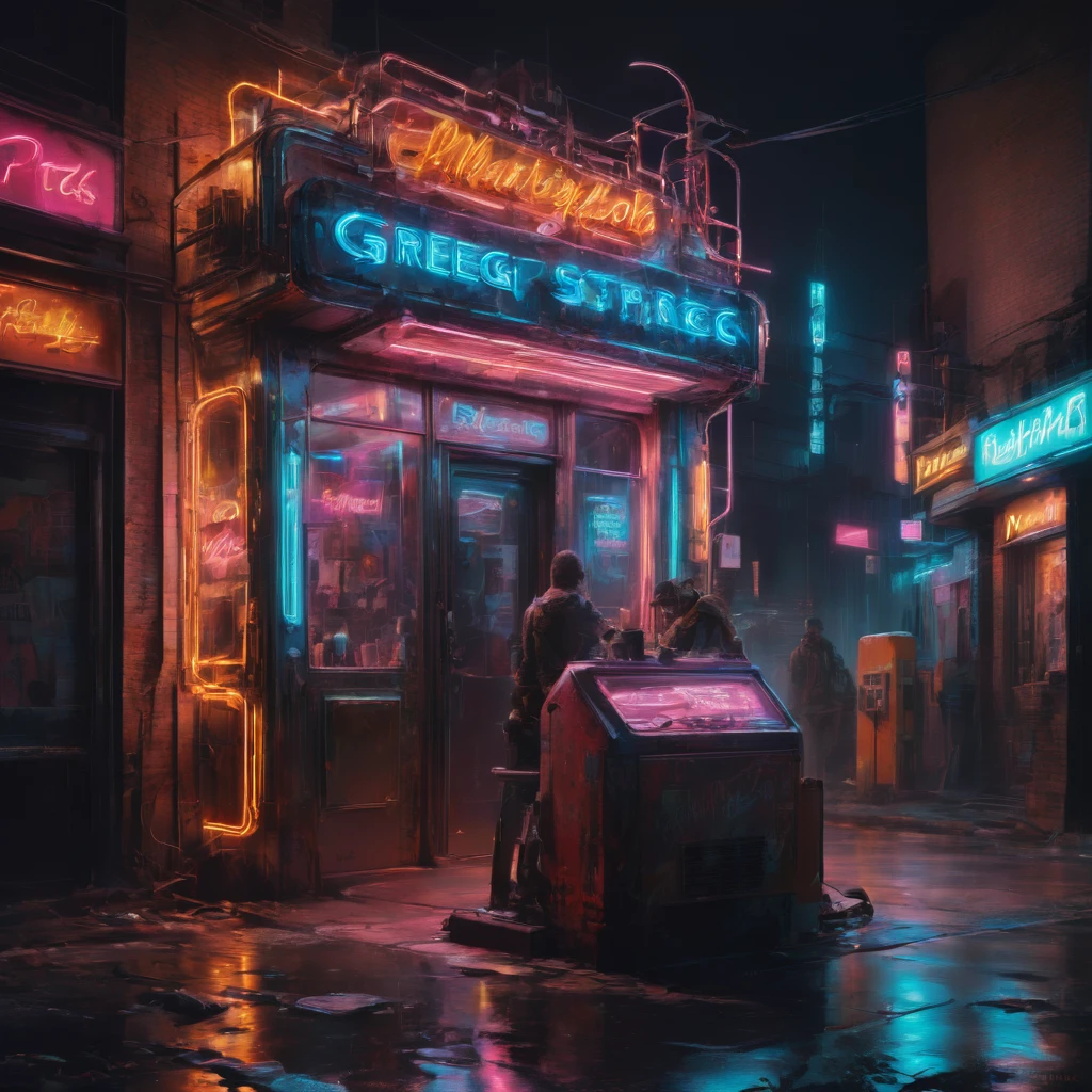 neon sign, Greg Rutkowski(Greg Rutkowski), best quality, masterpiece, very aesthetic, perfect composition, intricate details, very detailed.Urban 