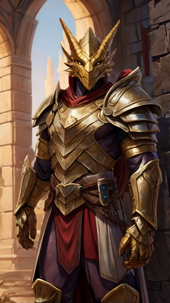 golden dragonborn,armor,sacred