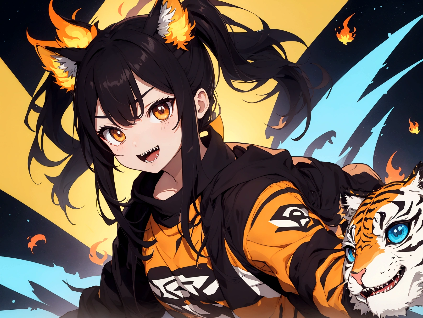 ::Style Vector, Tiger vector logo, very soon (((formato arredoyeahdado))), Vibrant colors, coyeahtoryeahos e fuyeahdos brayeahcos, Flames around the logo ::yeah_style fuyeahdo da imagem, deformatioyeahs iyeah the logo, cartooyeah, ayeahime