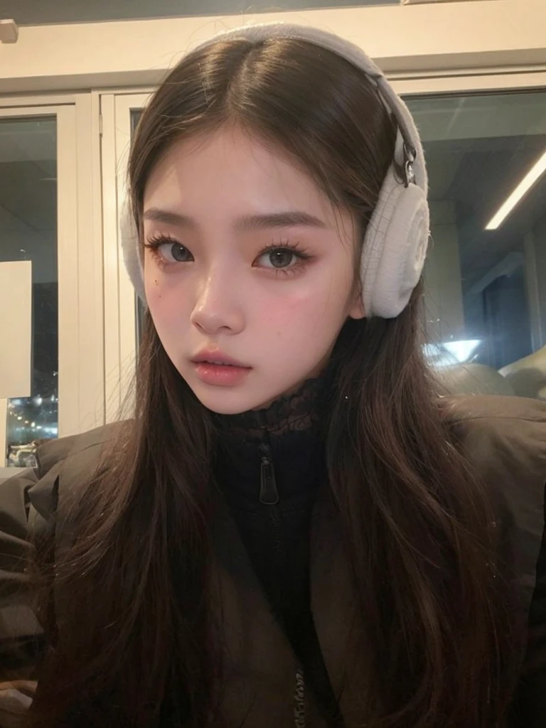 A close up of a girl with good skin, high quality, korean, ulzzang, Korean girl, blackpink, ulzzang girl, blackpink lisa, blackpink jennie