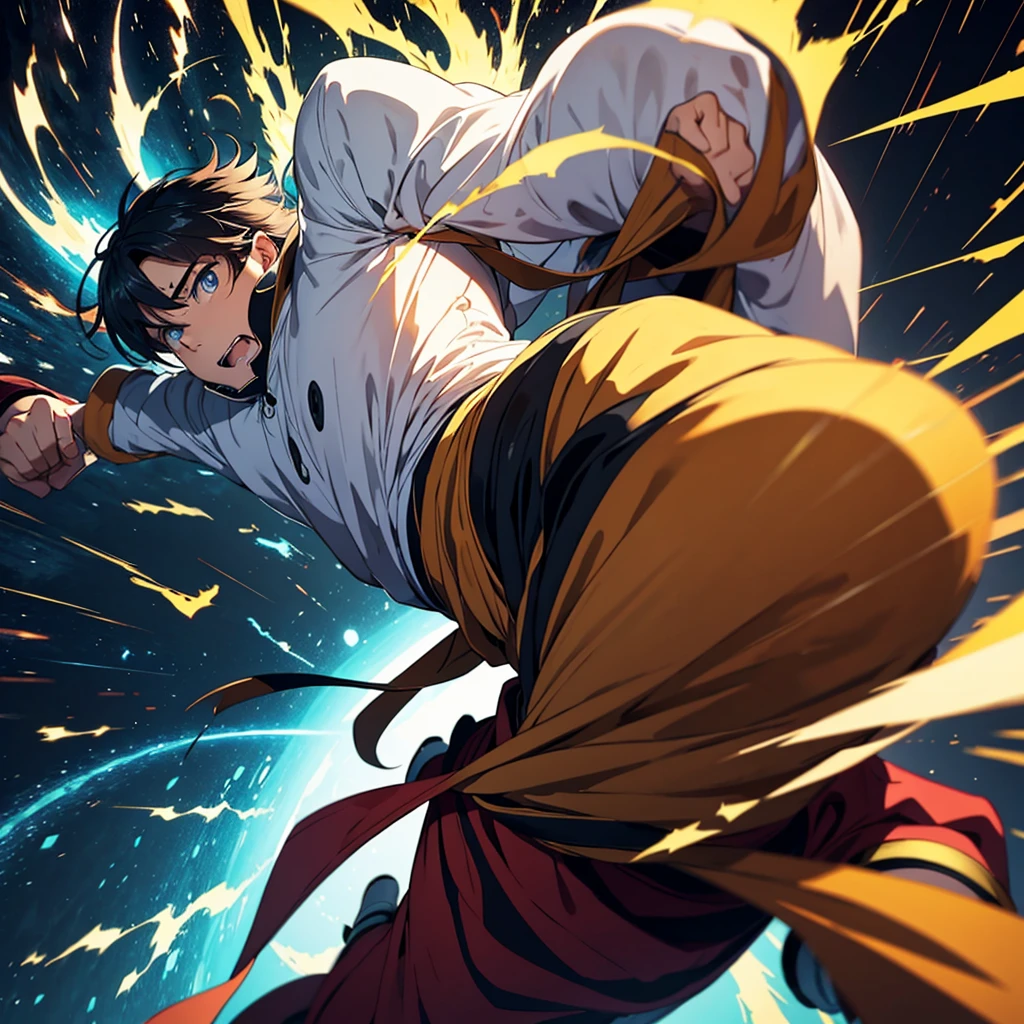 Creates an image of a person dodging an attack 