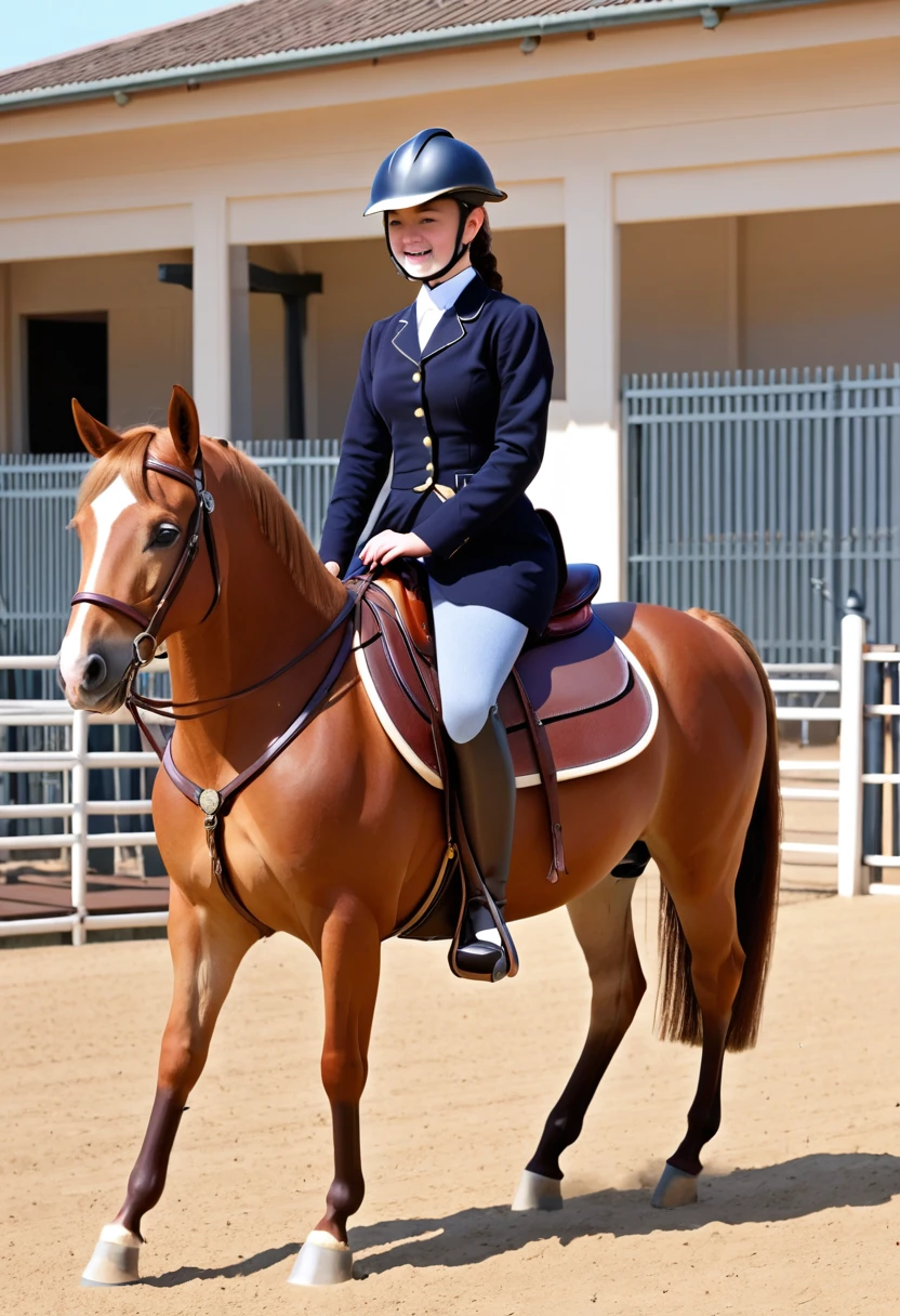 A Giant riding school. Fitted with saddle.