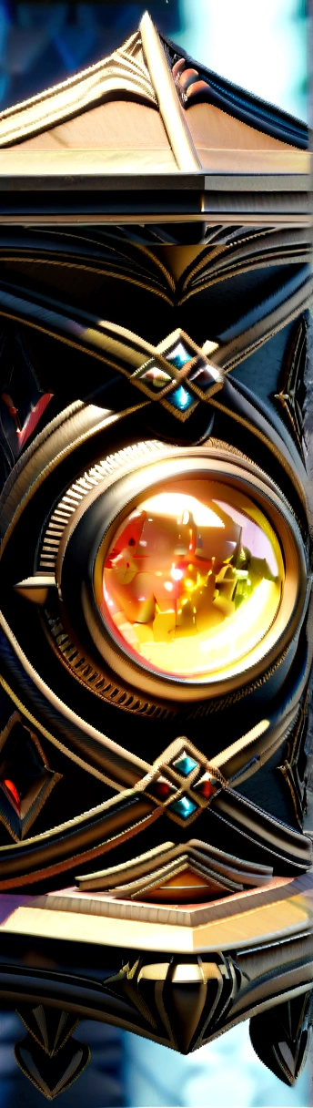 Fairy tale object, single earring made from blackopal, ornate, gilded macro lens, unique, exquisite, shimmering glistening sparkling, 3d render, unreal engine . Magical, fantastical, enchanting, storybook style, highly detailed