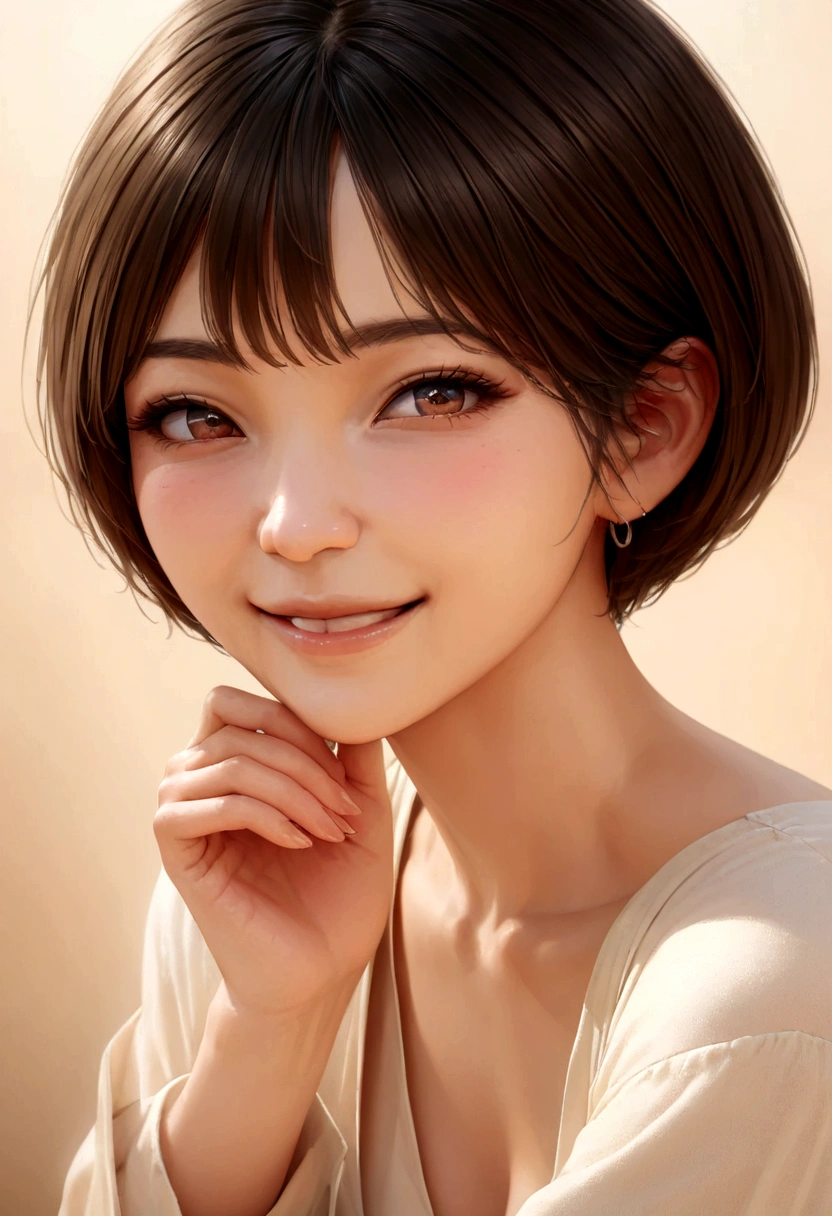 8K, Highest quality, masterpiece, Realistic, Super detailed, photo Realistic, hyper Realistic, Smoother lighting, Improving the lighting quality of movies, Realistic lighting, Backlight, Bright light, Improvement of quality, Highest quality real texture skin,
close, thin, cute顔, smile, Beautiful details in the eyes, 19 years old Korean, cute, hot