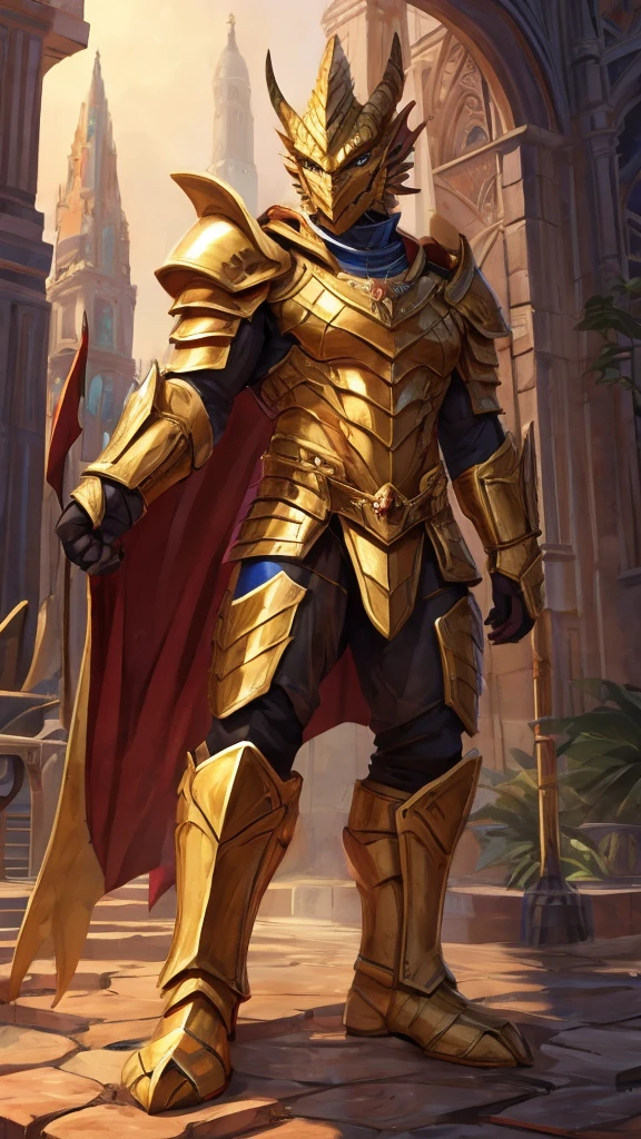 golden dragonborn, Golden armor