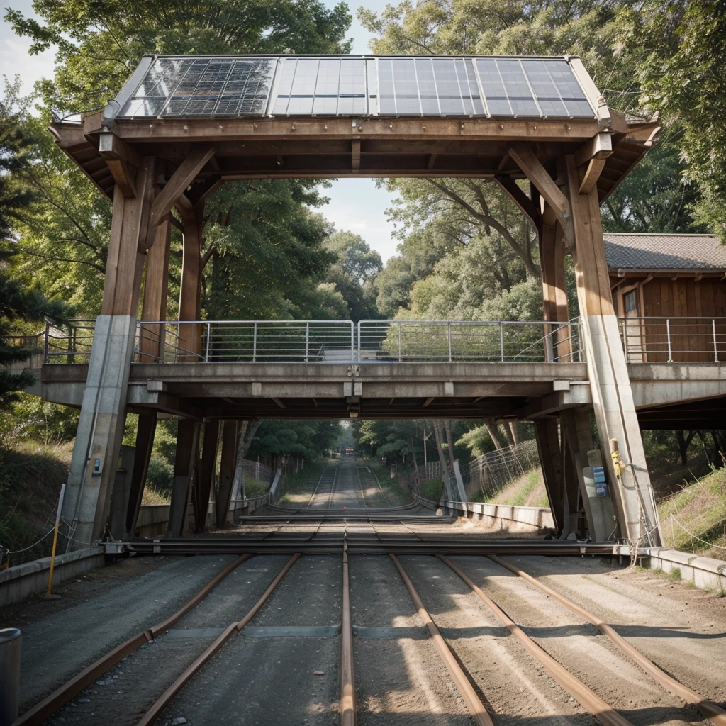 Here is a simpler description of the single pier bridge and its features, fulfilling the required function:

single pier bridge:

El puente tendrá una longitud de 2 meters y una altura máxima de 1.2 meters. The main structure will consist of a central pillar, built with laminated oak wood beams.

From the top of the pillar, Four 1 cm diameter stainless steel cables will be extended, which will be subject to an initial tension of 5 kN each. These cables will be anchored to the ends of the bridge deck, providing stability and rigidity to the structure.

The bridge deck will have a width of 50 cm and will be made of laminated pine wood beams., joined together. The surface of the board will have a 2 cm thick plywood covering, with a clear varnish finish.

At the ends of the bridge, Steel anchoring structures will be installed that will allow the tension cables to be fixed and the forces to be transmitted to the reinforced concrete foundations., buried 1 meter deep.

To complement the design, small LED spotlights will be placed along the board, powered by solar panels integrated into the structure. Besides, Pots with flowers and plants will be included at the ends of the bridge, harmonizing with the natural environment.