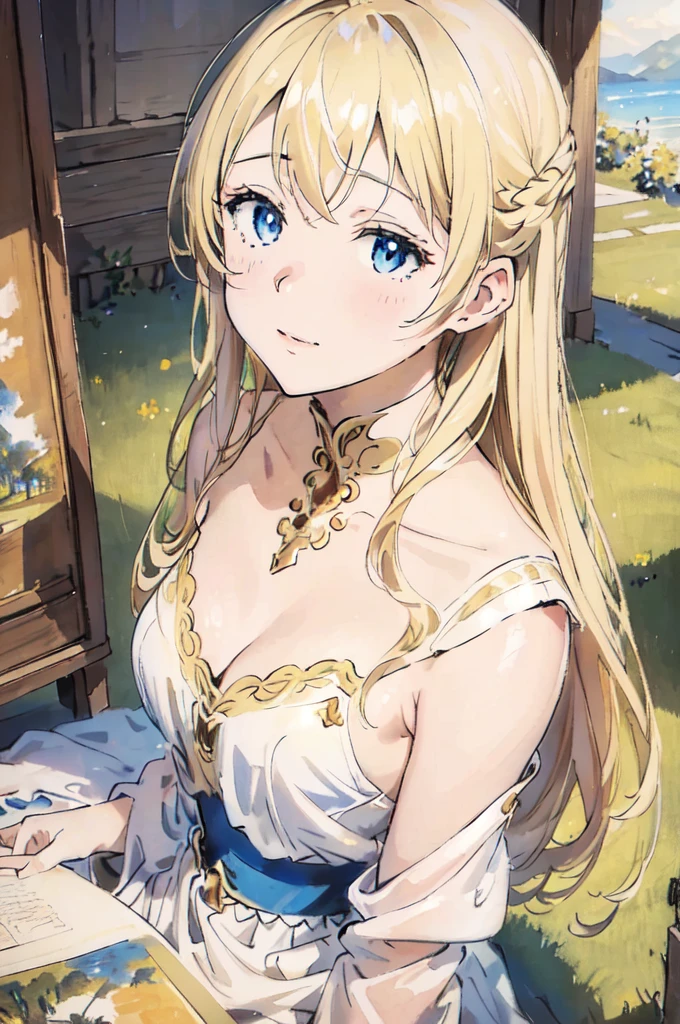 masterpiece, best quality, an extremely delicate and beautiful girl,an extremely delicate and beautiful, world masterpiece theater, ultra-detailed, highly detailed, best quality, blonde hair, highres, extremely detailed,1girl, best quality, illustration, looking at viewer, impasto, canvas, oil painting, realistic, realist ,real,