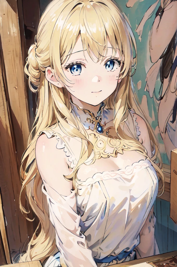 masterpiece, best quality, an extremely delicate and beautiful girl,an extremely delicate and beautiful, world masterpiece theater, ultra-detailed, highly detailed, best quality, blonde hair, highres, extremely detailed,1girl, best quality, illustration, looking at viewer, impasto, canvas, oil painting, realistic, realist ,real,