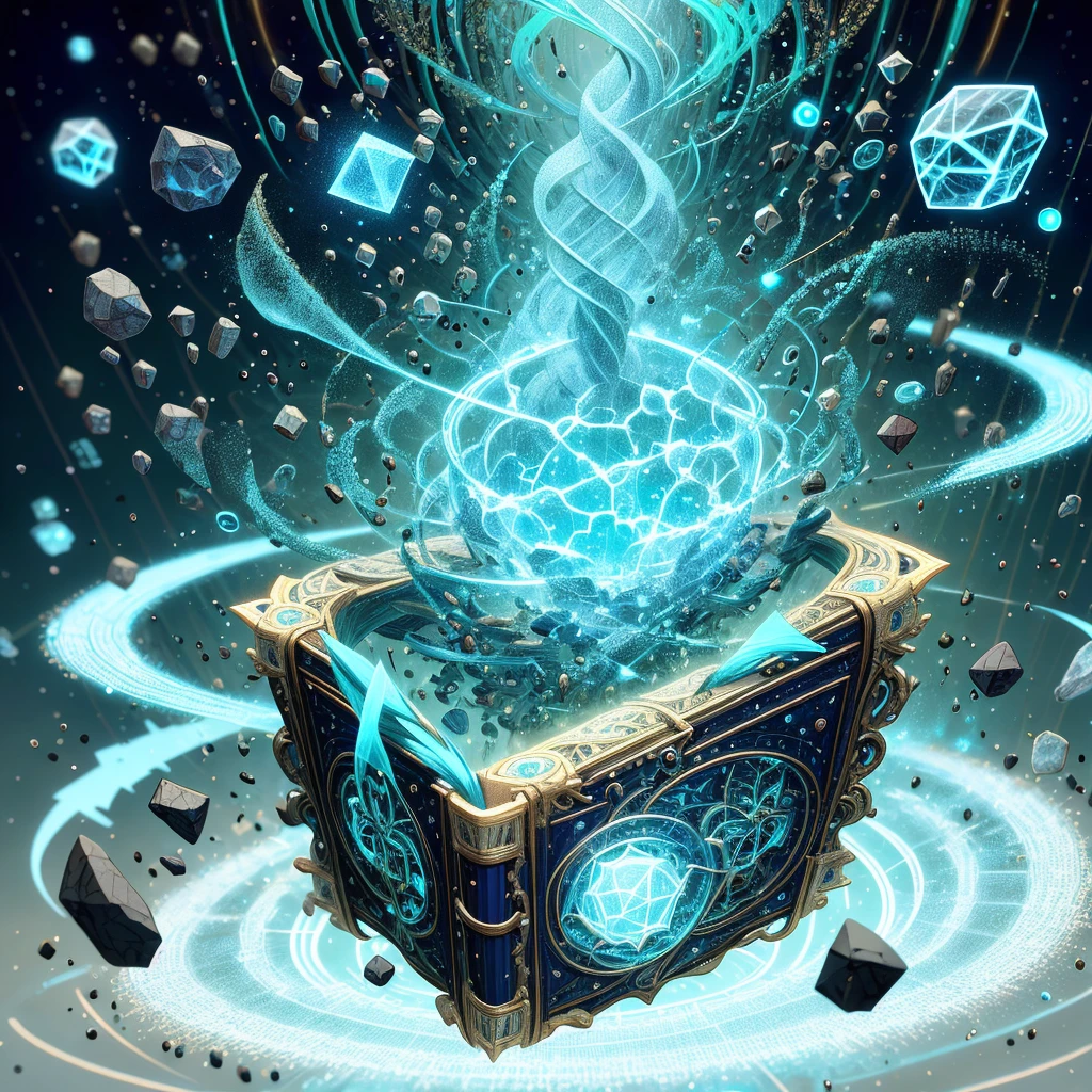 creationmagic , fragmented construct ,particles stream, ethereal creation , grimoire, A book of spells in mystical cover, studded with a gem,gameicon,masterpiece,best quality,ultra-detailed,masterpieces,
Forest and space