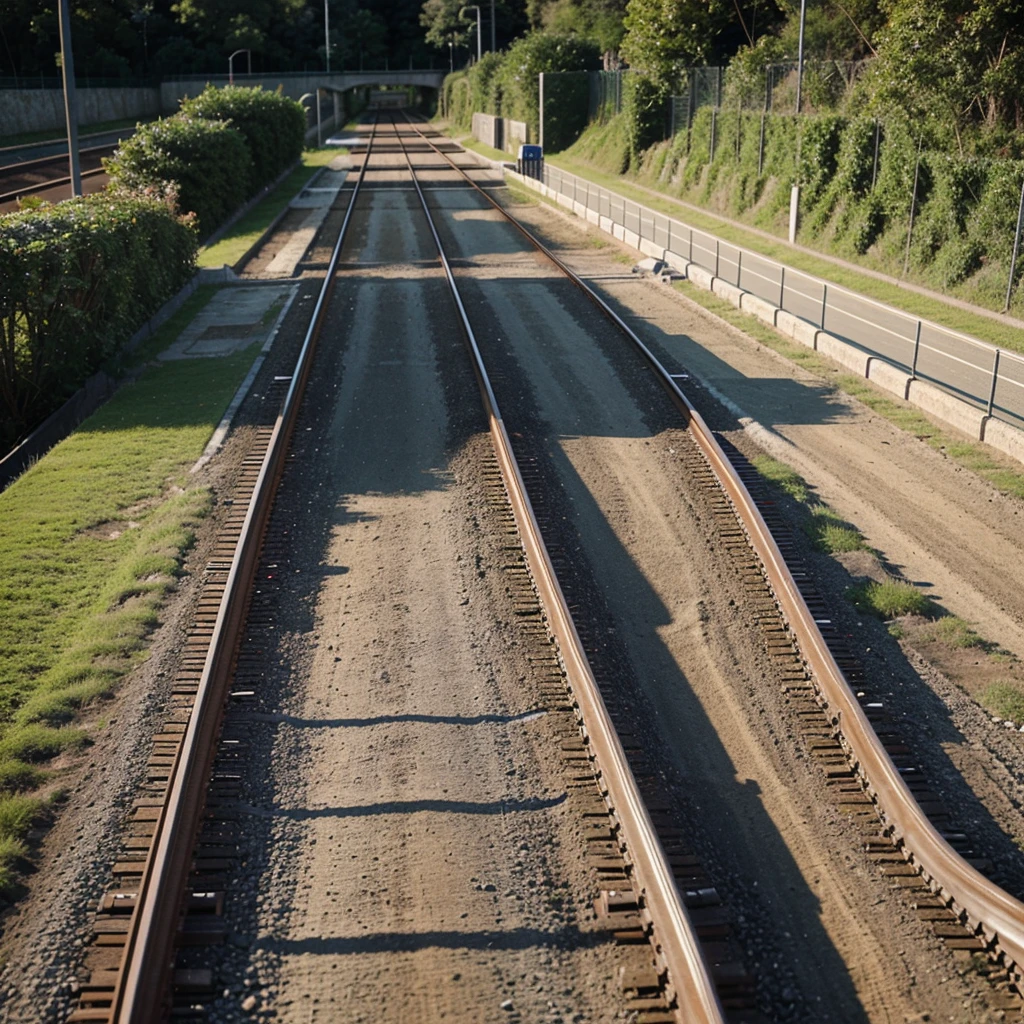 A model bridge that has tension with ropes at the top of the track or road 