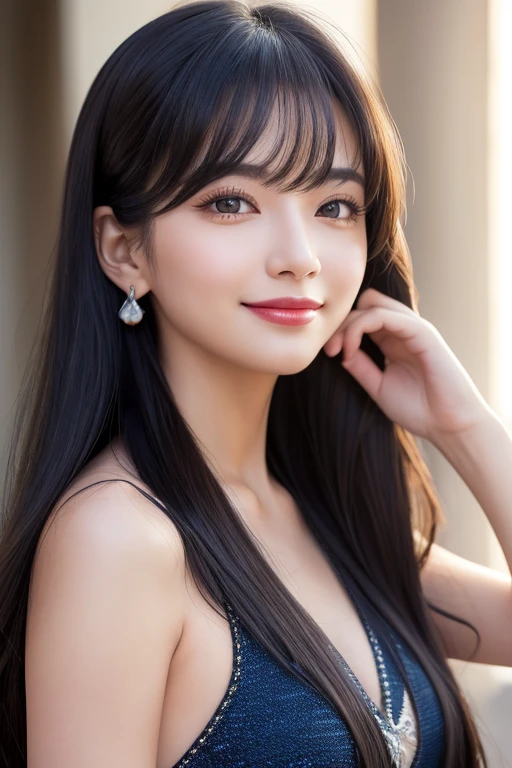 Black Hair、folder、Round eyes、False eyelashes、Light wavy hair, correct、Darker lipstick、Striped Hair、Brown Hair、Red Hair、Blue Hair、Dark blue hair、Gradient Hair、Asymmetrical Hair、Hair behind the ear、Crossed bangs、Long Hair、とてもLong Hair、Straight bangs、Hair up on one side、とんでもなくLong Hair、Valletta、Sunglasses under the eyes、Light brown eyes、Ring Eye、Round eyes、Compensate、Wicked Smile、A light smile、Surrealism、Cast a Shadow、Anaglyph、Stereogram、Character Portrait、Subjective、Atmospheric perspective、Film Grain、Backlight、Exposure、Lens flare、8K、Very detailed、最high quality、超High resolution、超High resolution、Very detailed、Very realistic, masterpiece、correct、Textured skin、high quality、最high quality、Awards、32k, 髪のfolder、A light smile、Redness in the ears、correct、odor、Surrealism、Cast a Shadow、Subjective、Shine、360° View、Very detailed、最high quality、超High resolution、解剖学的にcorrect、masterpiece、Emphasize the chest、High resolution、最high quality、High detail、Long eyelashes、A slight blush、Compensate, ((Whole body visible 1.1))
