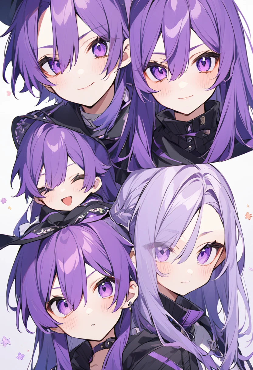 Keito。Purple Eyes。Purple Hair。Kind Face